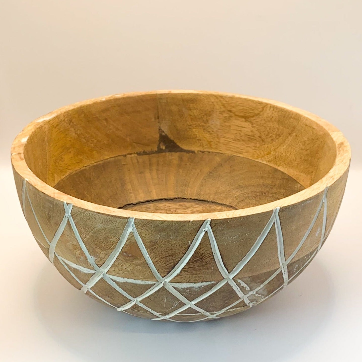 S&R Crisscross Carved Bowl Lrg