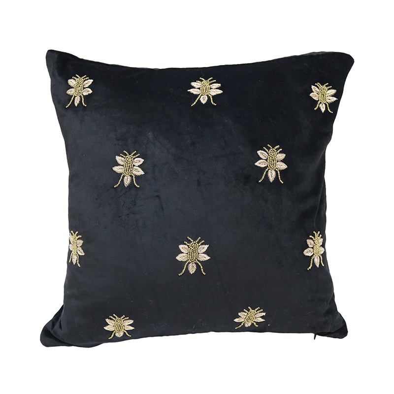 Bee Embroidered Cushion