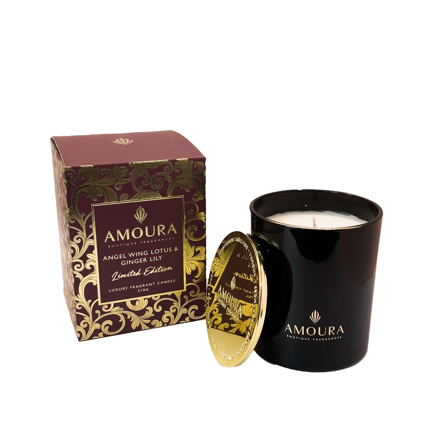 Amoura Candle 310g - Angel Wing Lotus & Ginger Lily LE