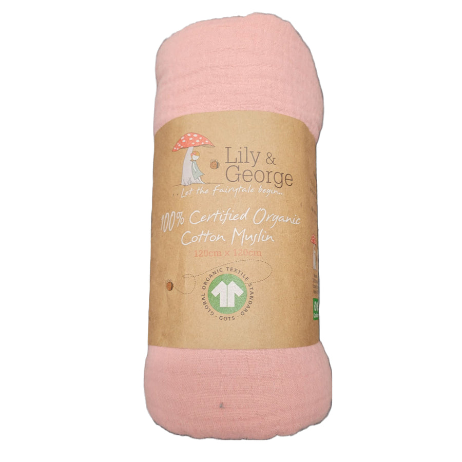 100% Organic Cotton Muslin - Pink