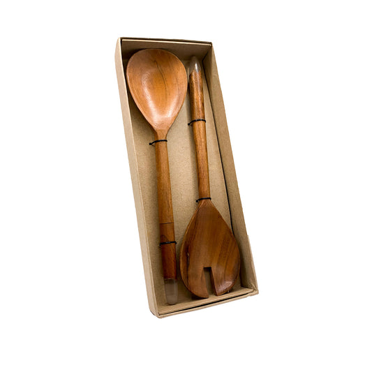 S&R Estrella Wood & Resin Salad Set