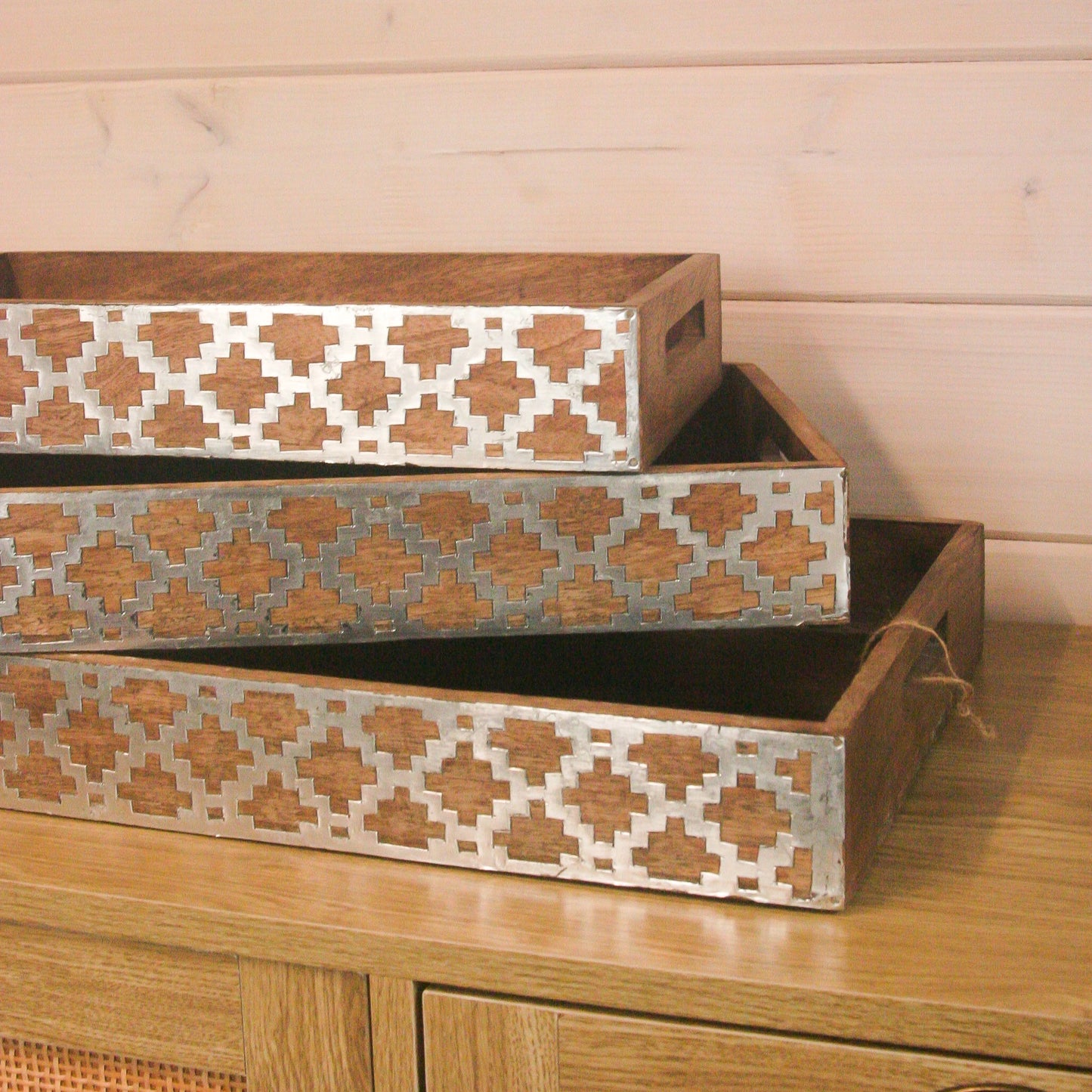 S&R Reagan Wood & Metal Tray